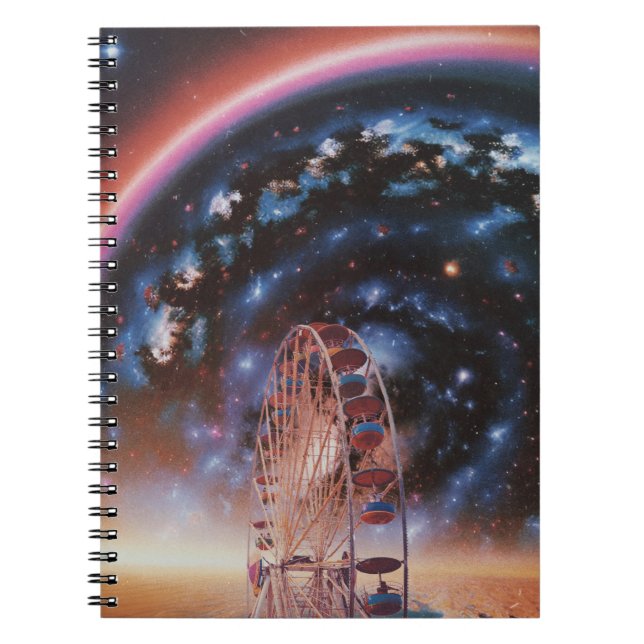  Kosmisk Karusell Under en Neon Galax  Anteckningsbok (Framsidan)