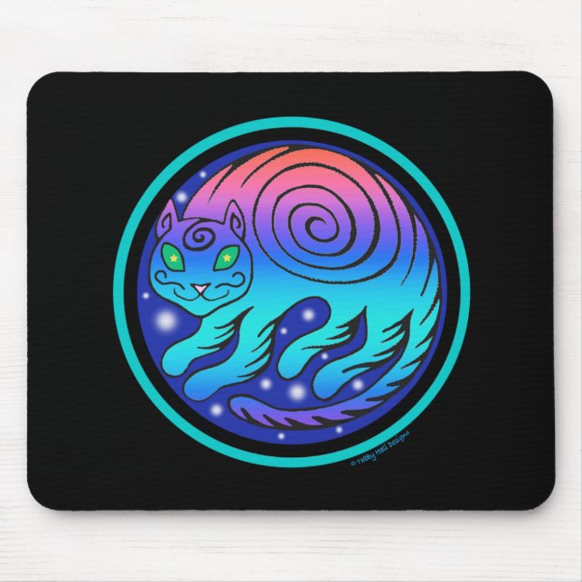 Kosmisk katt Mousepad Musmatta (Framsidan)