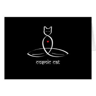 Kosmisk katt - Sanskrit stiltext Hälsningskort