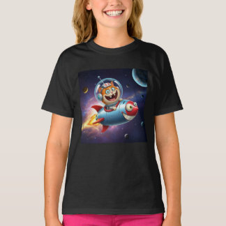 Kosmisk Kisse Raketutflykt Rollig Rymdkattaäventyr T Shirt
