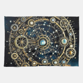 Kosmisk konst i den kelestiska mekanismen kökshandduk