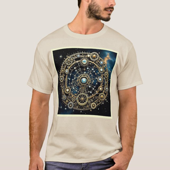 Kosmisk konst i den kelestiska mekanismen t shirt (Framsida)
