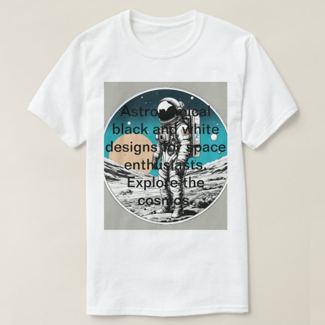 Kosmisk kontrast: Svart och vitt blanksteg skapas T Shirt (Design framsida)