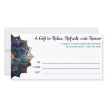 Kosmisk Lila Boho Mandala Presentkort