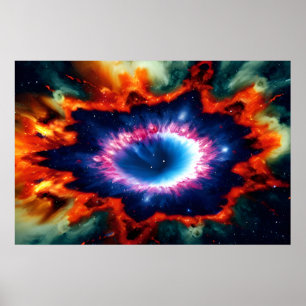 Kosmisk Lila Galactice Red Orange Blue Stars Fire Poster