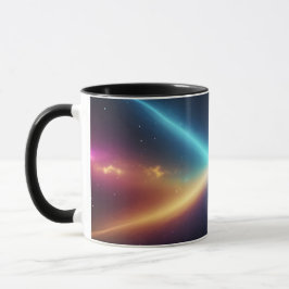 Kosmisk Ljus Kollision Lysande Rymd Abstrakt Mugg