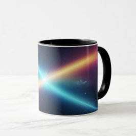 Kosmisk Ljus Kollision Lysande Rymd Abstrakt Mugg