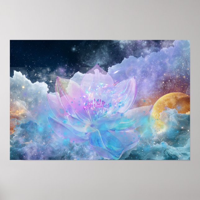 Kosmisk Lotusblomma Affisch (Framsidan)