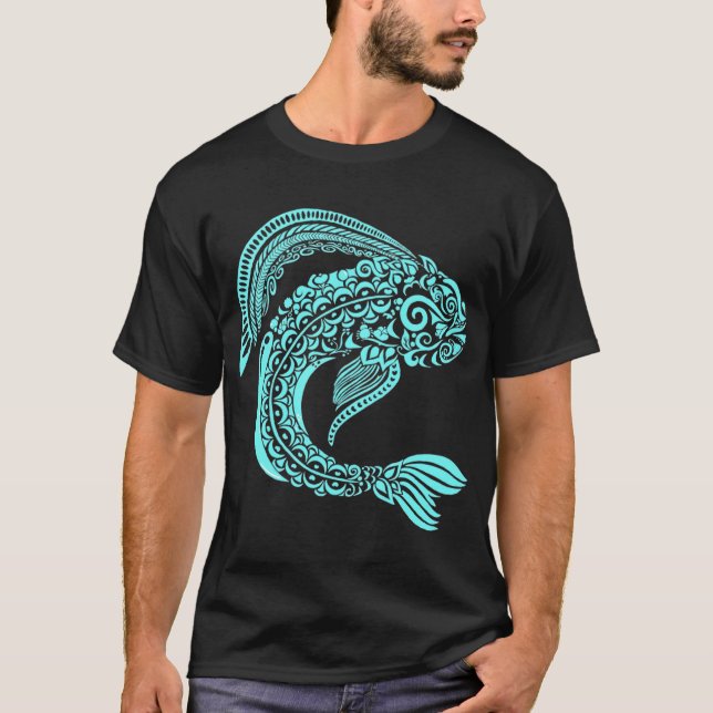 kosmisk mandelfisk med stam-mönster t shirt (Framsida)