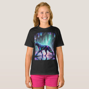 Kosmisk Panther Crystal Cave Tee T-shirt Design.