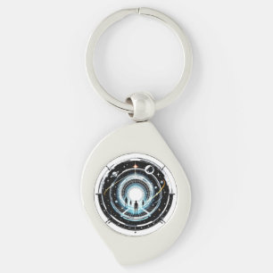 Kosmisk portal swirl silverfärgad nyckelring