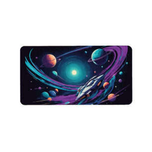 kosmisk resa adressetikett