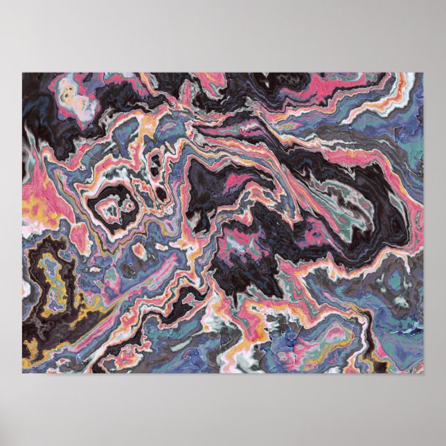 Kosmisk rosa marmorfusion poster (Framsidan)