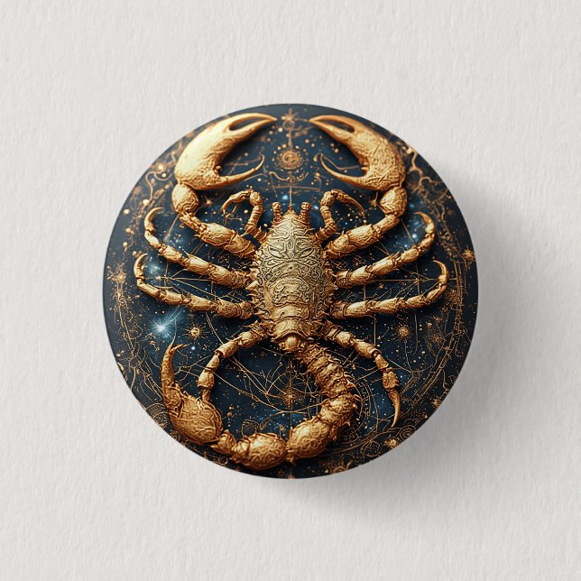 🦂 Kosmisk Skorpionmandala för astrologiälskare Knapp (Framsida)