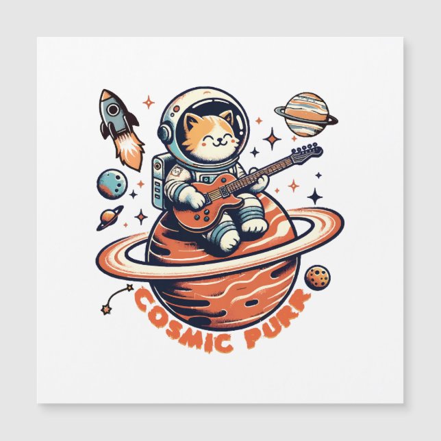 Kosmisk spinn - Astro gitarrist katt (Framsida)