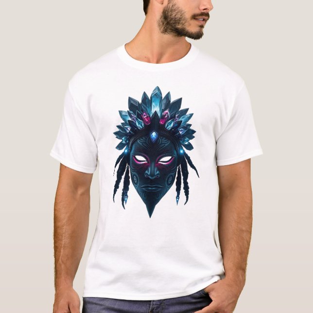 Kosmisk stammask med Asteroid Krona T Shirt (Framsida)