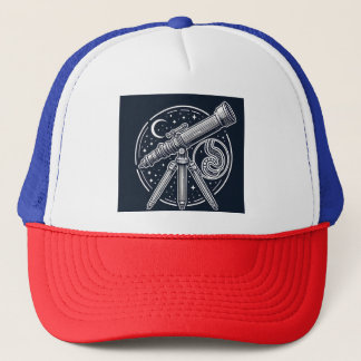 Kosmisk Stargazer Vintage Telescope Art Keps