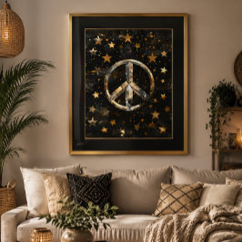Kosmisk stjärnig fredssymbolsposter poster