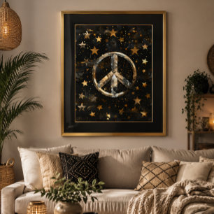 Kosmisk stjärnig fredssymbolsposter poster