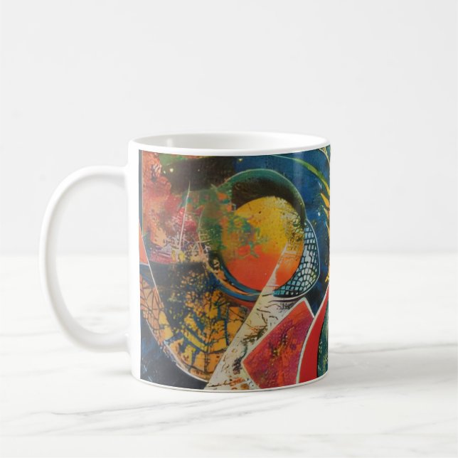 Kosmisk trädgård abstrakt konst kaffemug kaffemugg (Vänster)