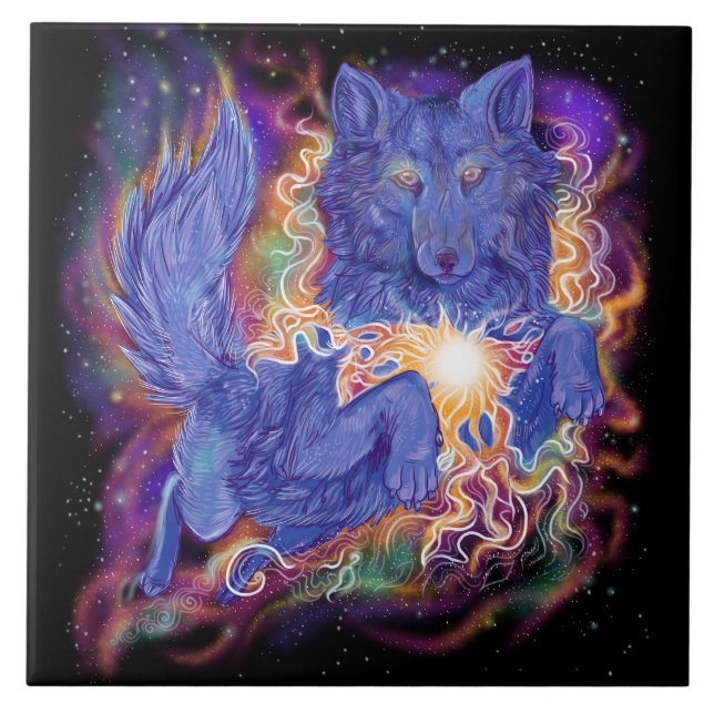 Kosmisk varg kakelplatta (Framsidan)