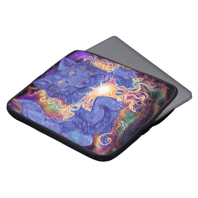 Kosmisk Varg Laptop Fodral (Framsida topp)