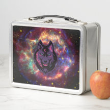 Kosmisk Varg, Lila Graphic Art, Galaxy Background
