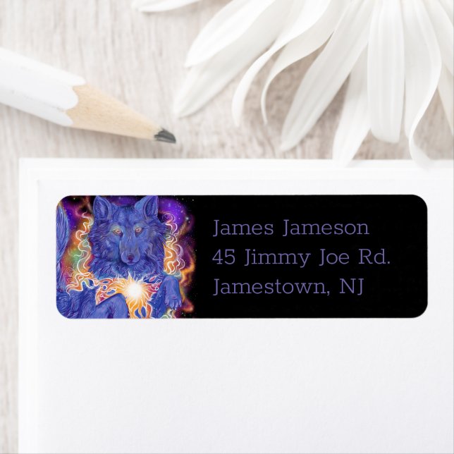Kosmisk Varg Returadress Etikett (Insitu)