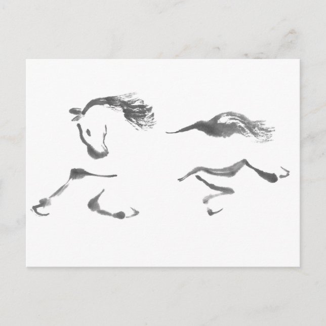 Kosmisk Wanderer, Sumi-e år av hästen Helg Vykort (Framsida)