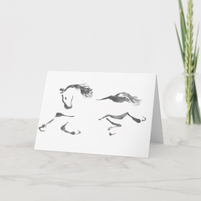 Kosmisk Wanderer, Sumi-e år av hästen Helgkort (Framsida)