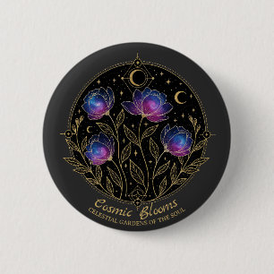 Kosmiska Blomningar – Celestiala Blommiga Mandala Knapp
