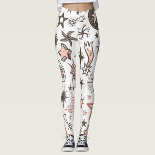 Kosmiska Doodlar: Stars och kometer Leggings