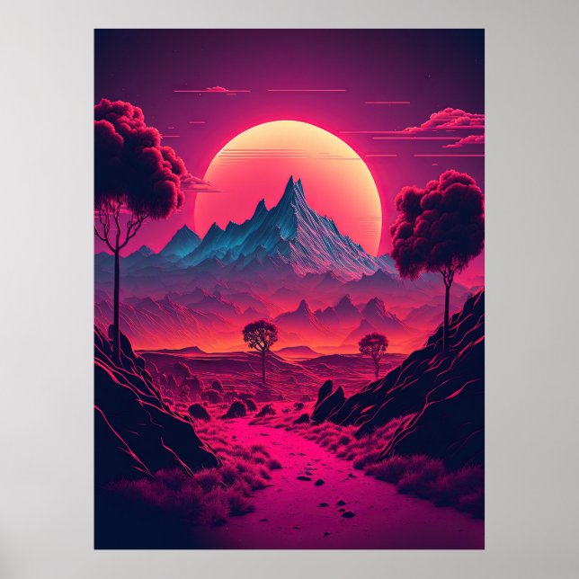 Kosmiska drömmar om Futurist Horizon Poster (Framsidan)