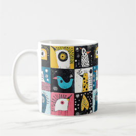 Kosmiska fåglar och Doodle Dreams Kaffemugg
