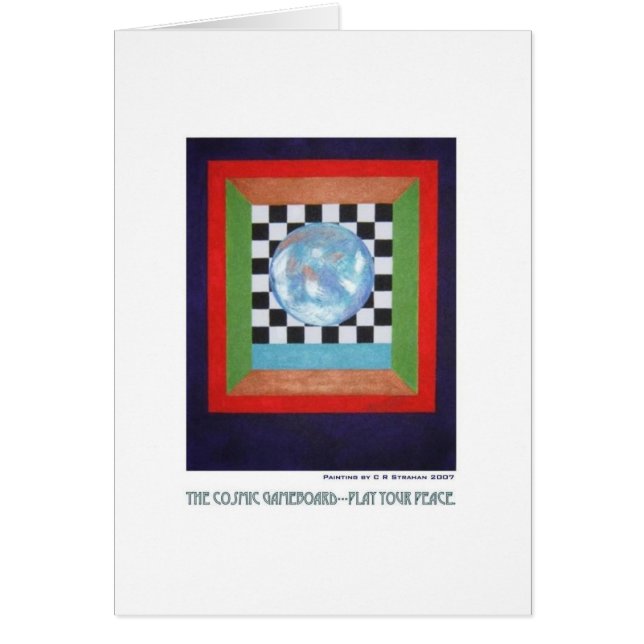 Kosmiska Gameboard Hälsningskort (Framsidan)