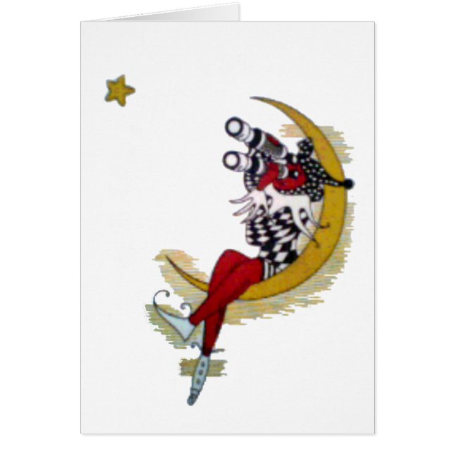 Kosmiska Gaze: Elf på Måne Äventyr Hälsningskort (Framsidan)