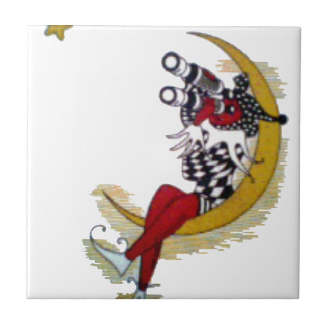 Kosmiska Gaze: Elf på Måne Äventyr Kakelplatta (Framsidan)