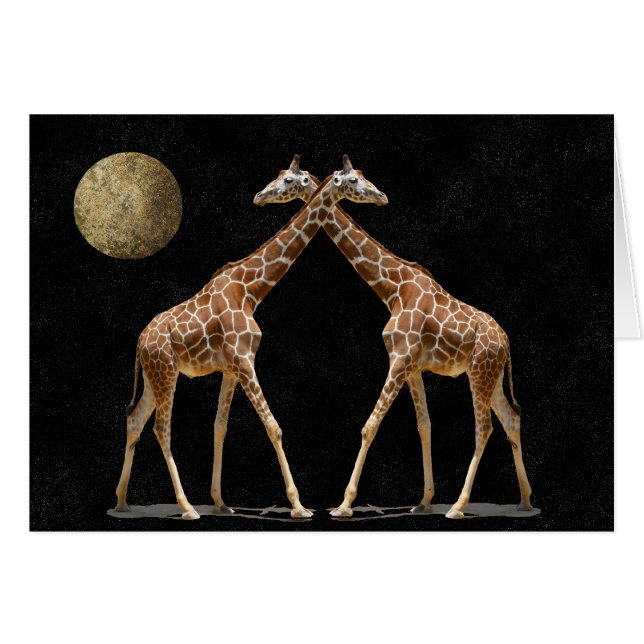 KOSMISKA GIRAFF HÄLSNINGSKORT (Framsidan Horizontal)