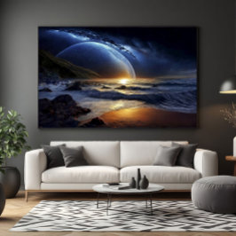 Kosmiska gyllene flödet canvastryck