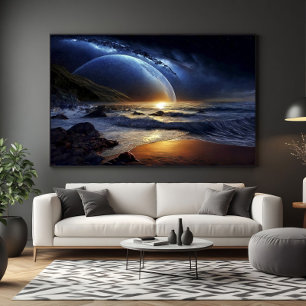 Kosmiska gyllene flödet canvastryck