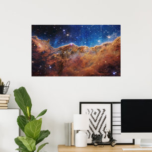 Kosmiska klipp i Carina Nebula James Webb Poster