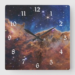 Kosmiska klipp i Carina Nebula Space NASA Webb  Fyrkantig Klocka