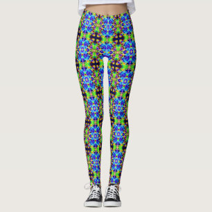 Kosmiska neon Fractal Light Portal Leggings