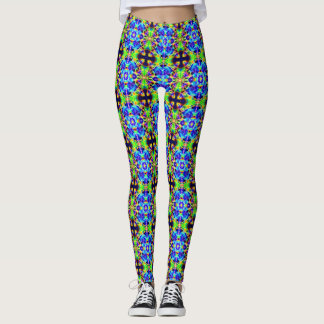Kosmiska neon Fractal Light Portal Leggings