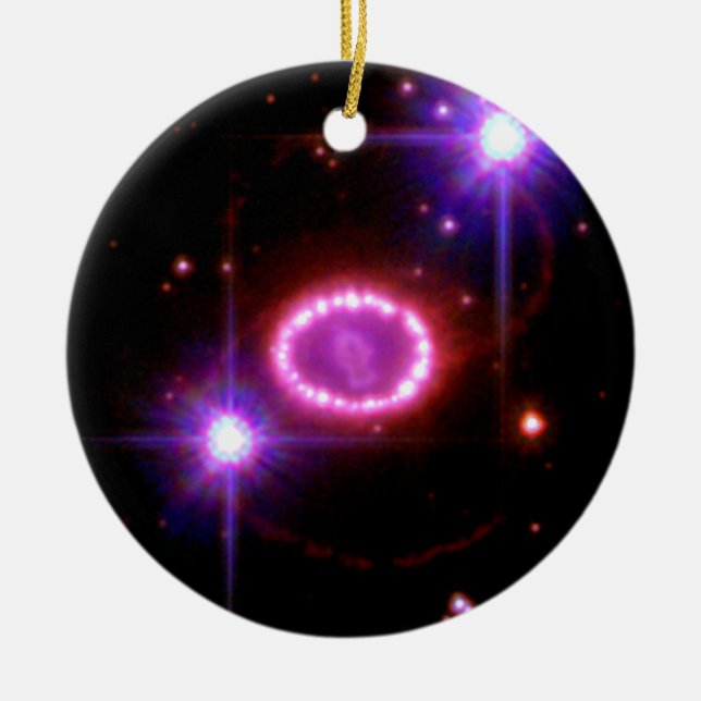 Kosmiska pärlor julgransprydnad keramik (Framsidan)