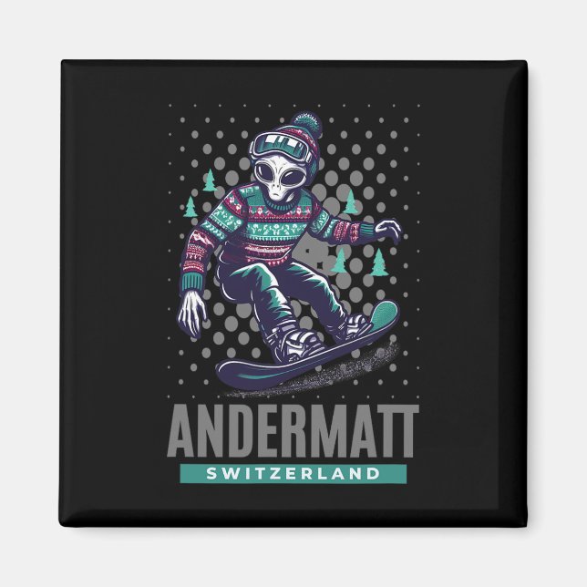 Kosmiska rills - Alien Snowboarding in Andermatt S Magnet (Framsidan)