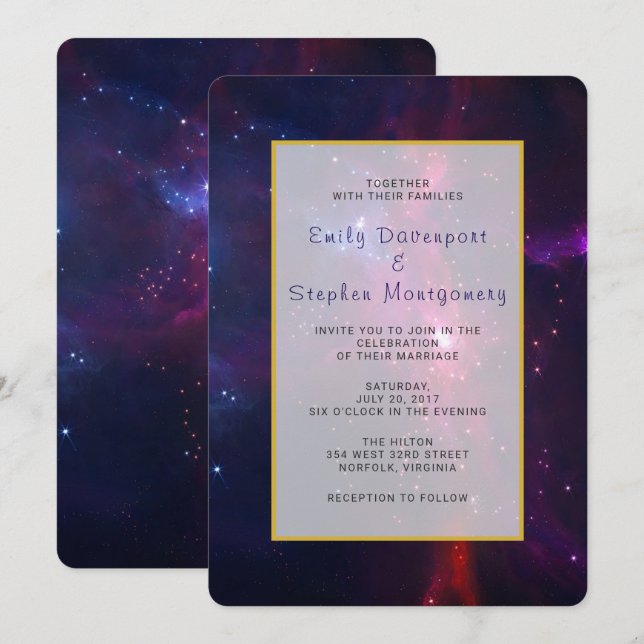 Kosmiska rymdstjärnor och inbjudan till Nebula-brö (Fram/baksida)