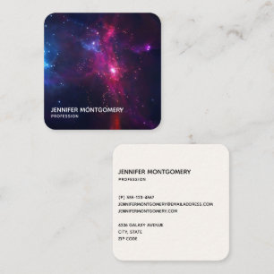 Kosmiska rymdstjärnor och Nebula Modern Affärskort Fyrkantigt Visitkort