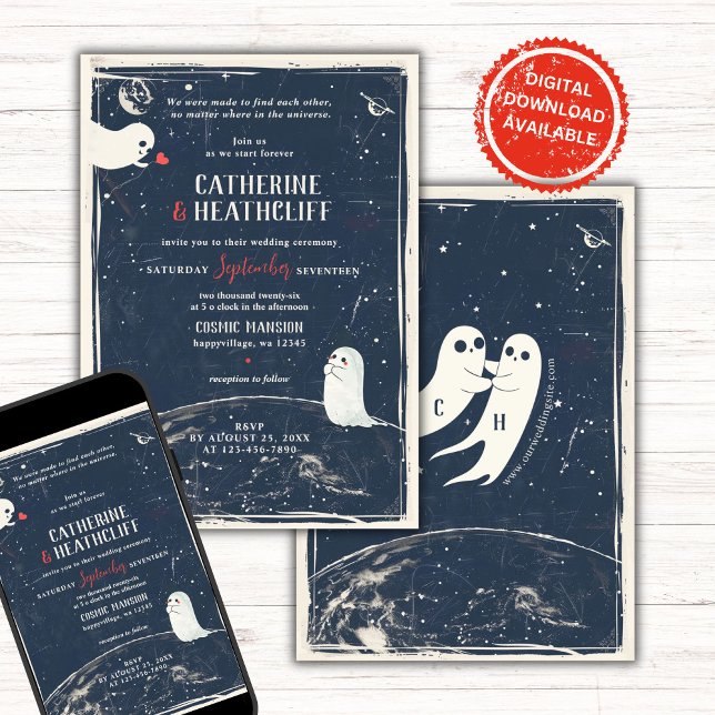 Kosmiska själsfränders bröllopsinbjudan inbjudningar (Skapare uppladdad)