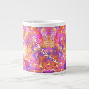 Kosmiska stjärnor i en galaxi av rosa blå orange jumbo mugg